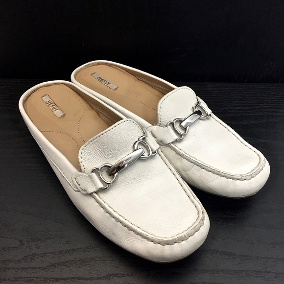 white loafer slides